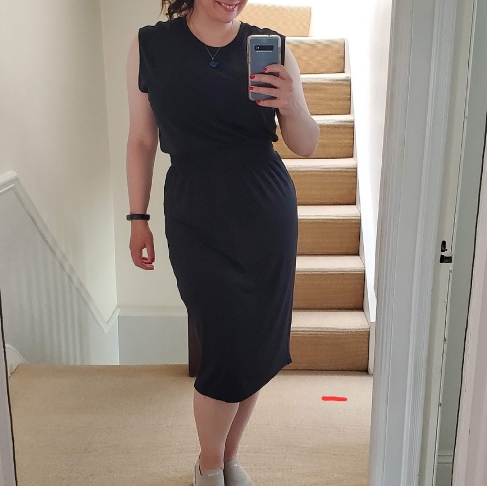 Athleta Black Santorini Cinch Dress, Size Large